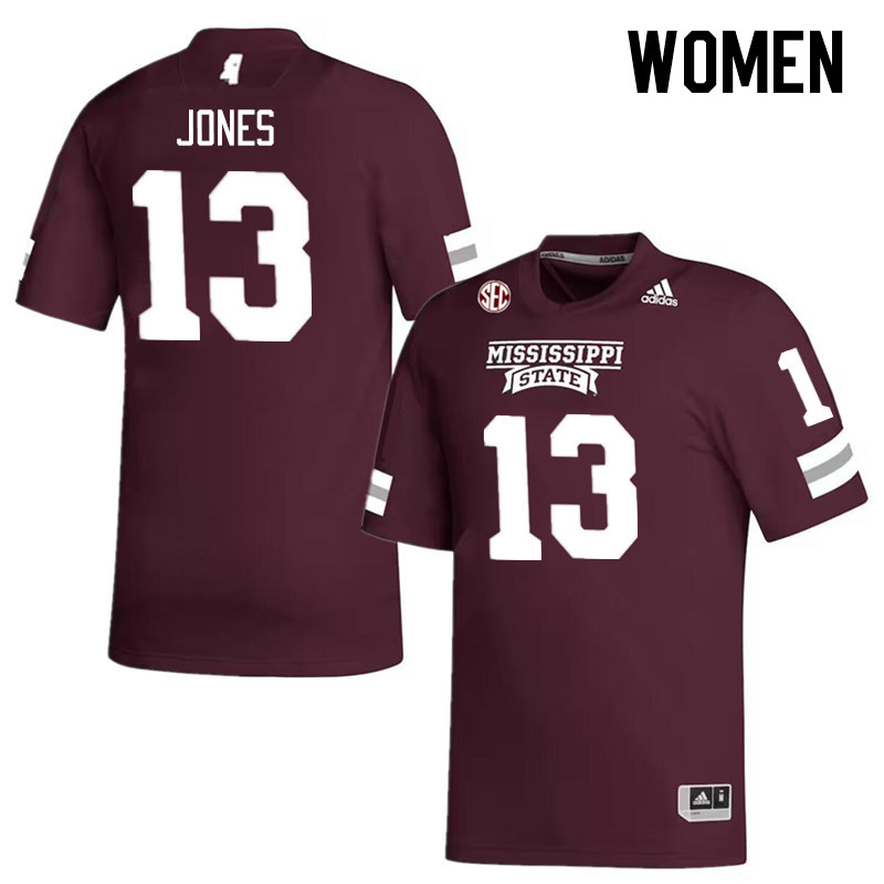 Women #13 Ray'Darious Jones Mississippi State Bulldogs College Football Jerseys Stitched Sale-Maroon - Click Image to Close